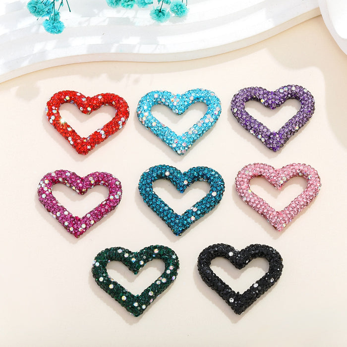 Wholesale Colorful Soft Clay Full Drill Hollow Love Straight Hole Beads JDC-BDS-NanT006