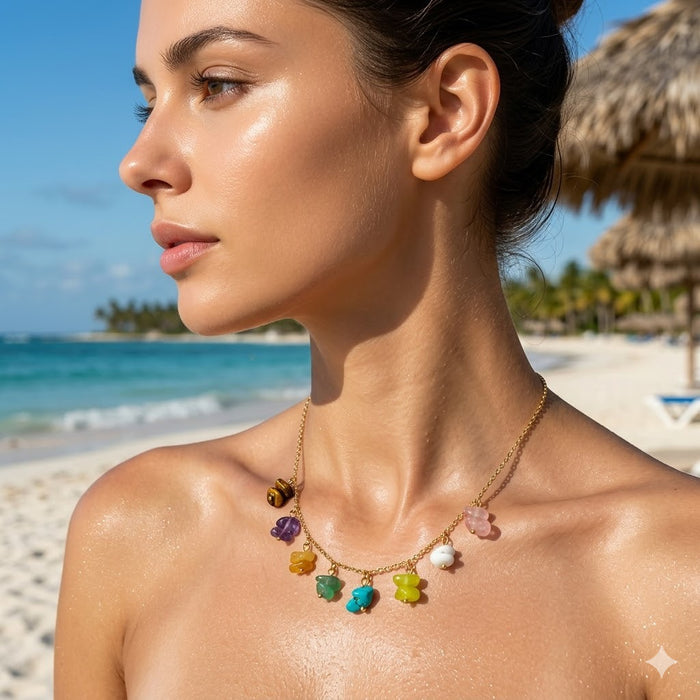 Wholesale Luxury jewelry,  colorful natural stone pendants,  accessories,  stainless steel necklaces