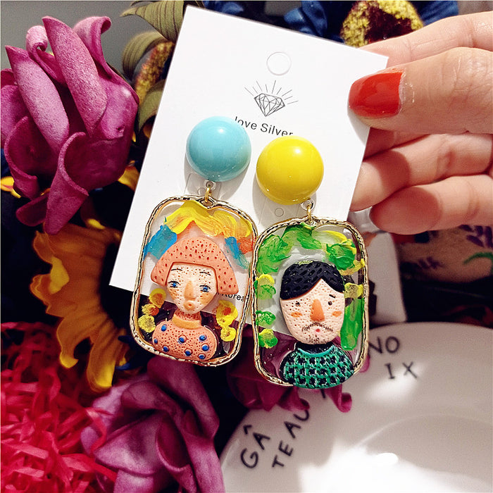 Wholesale Indian Doll Ethnic Style Funny Alloy Earrings JDC-ES-Xingj035