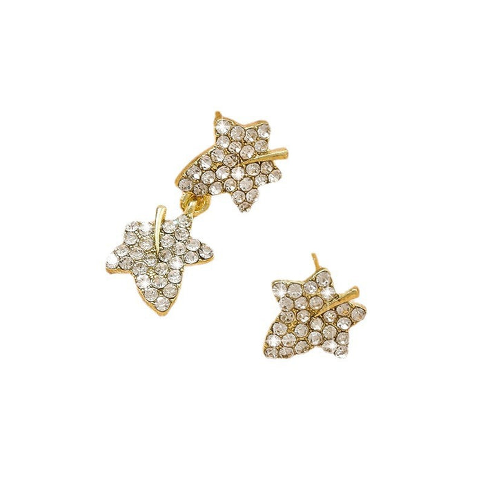 Wholesale Silver Needle Personalized Design Asymmetric Leaf New Fashion Earnail Earaccessory Wholesale