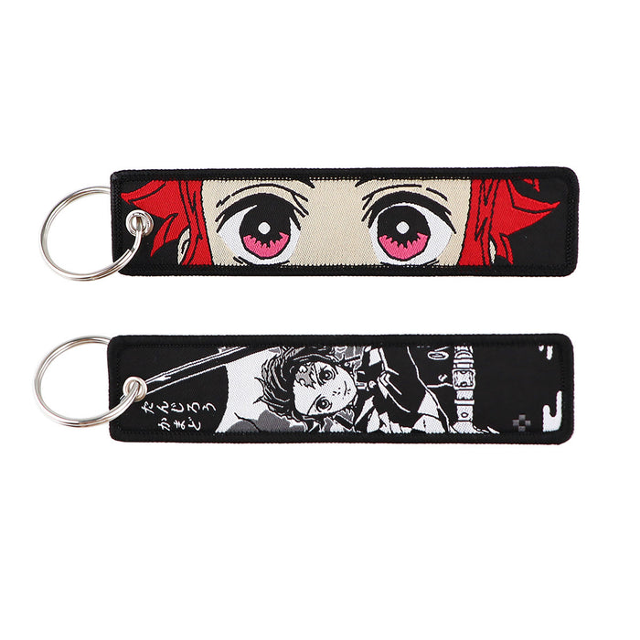 Wholesale Cartoon woven keychain lanyard  access control  ornaments fabric keychain