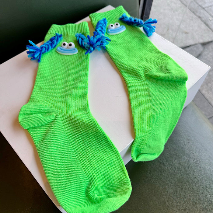 Wholesale contrast color design outerwear socks