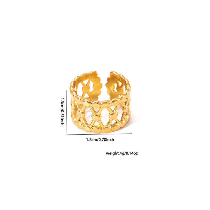 Wholesale Personalized hip-hop irregular Fried Dough Twists gold plated ring popular stainless steel geometric ring