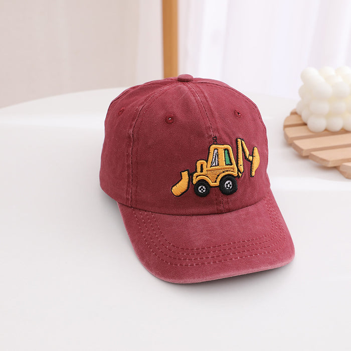 Wholesale Children' s retro excavator cartoon baseball cap