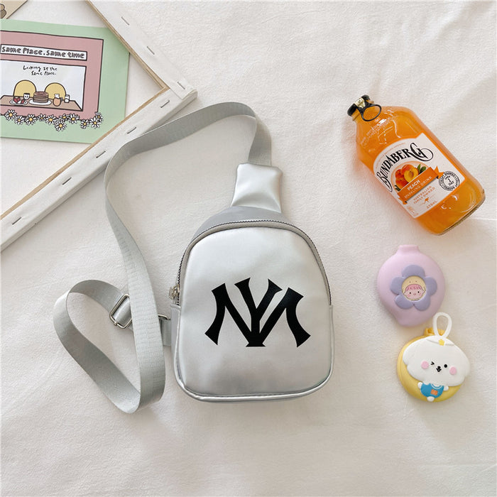 Wholesale Children's crossbody bag with personalized letter print decoration, lightweight, fashionable and versatile new chest bag