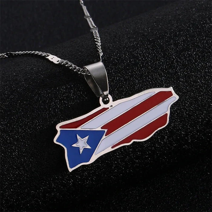 Wholesale Stainless steel map men's fashion map necklace