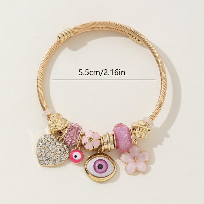 Wholesale DIY Beaded Bracelet Powder Devil Eye Love Flower