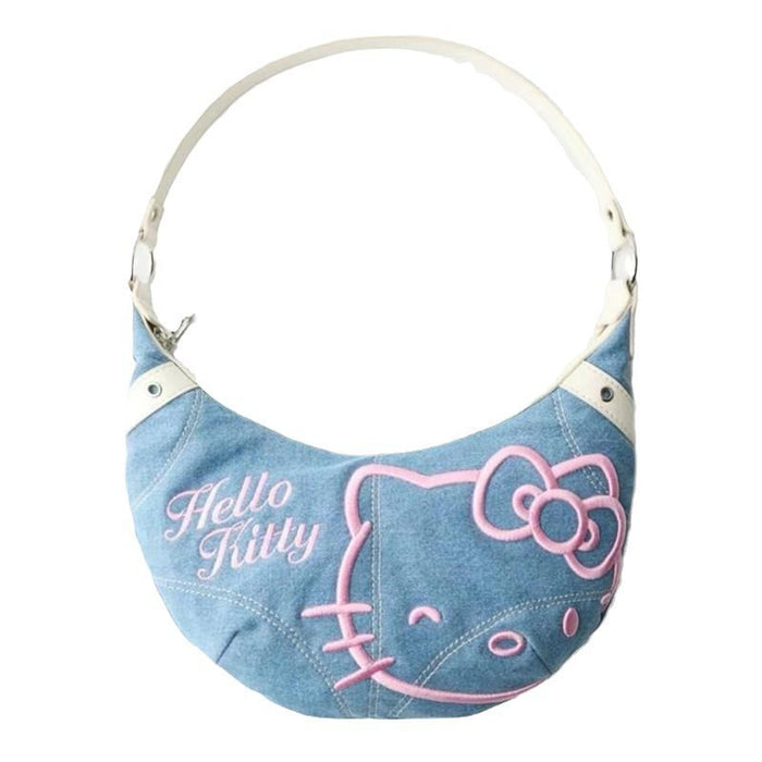 Wholesale Cute Cartoon Denim Embroidered Horn Shoulder Bags