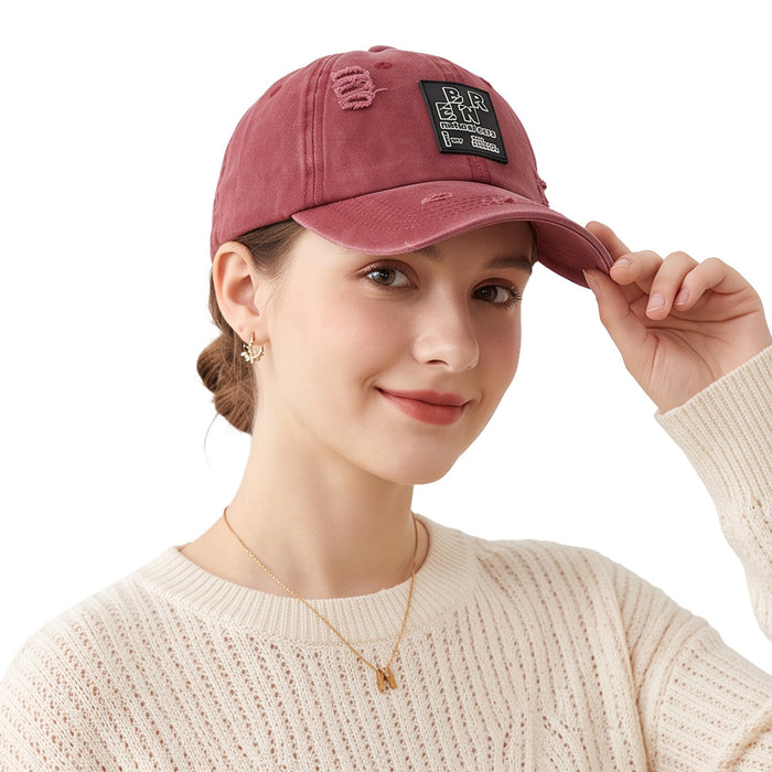 Wholesale Trendy Vintage Washed Cotton Baseball Cap Distressed Geometric Pattern Sun Hat for Resale