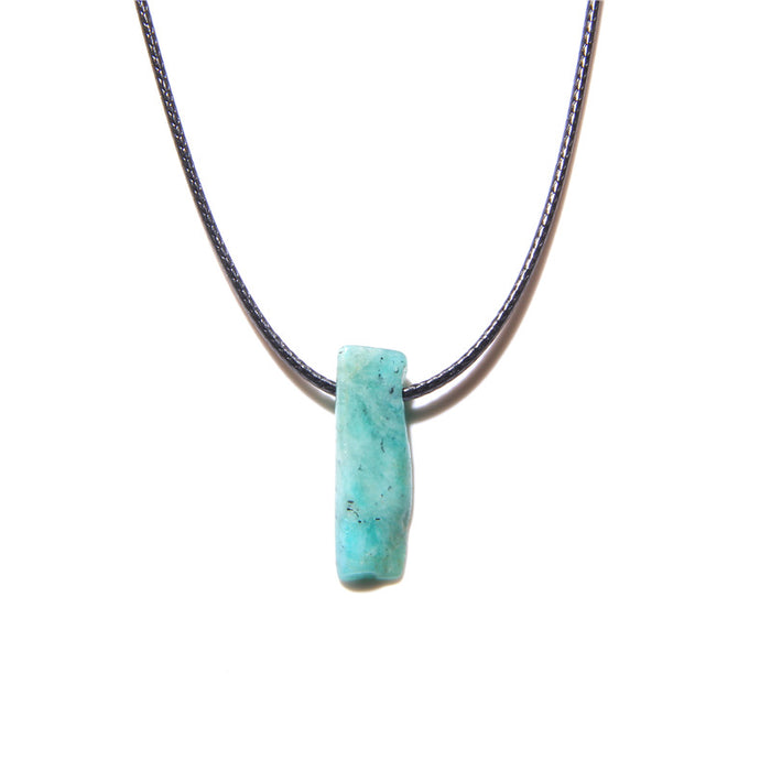 Wholesale Irregularly shaped raw stone flat tube pendant and stone bead necklace