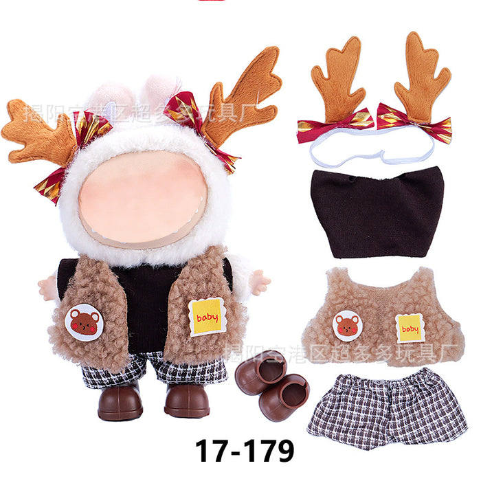 Wholesale ( Clothes only)  Baby clothes 17cm plush Christmas dress