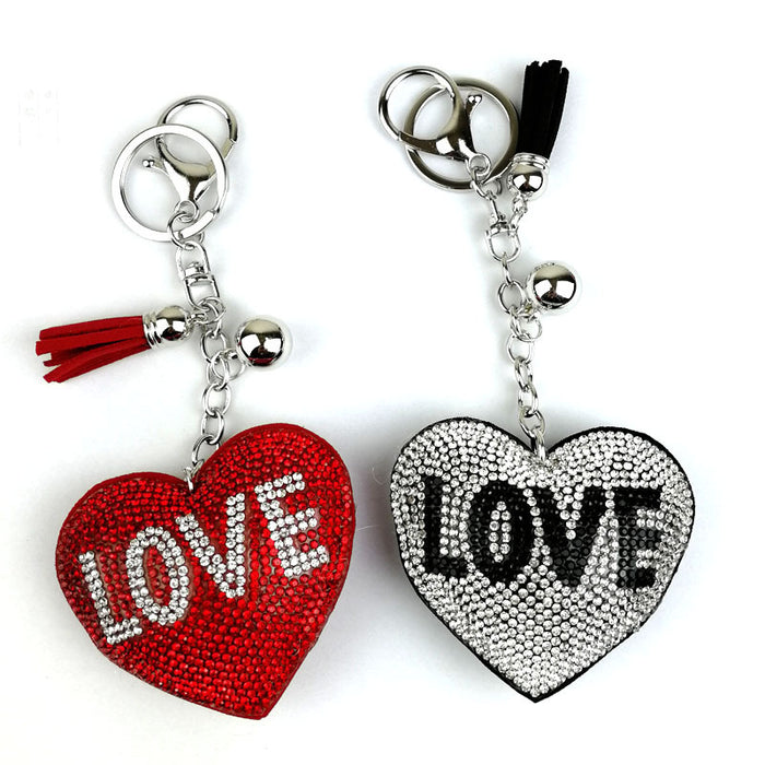 Wholesale Diamond LOVE Heart Keychain Ladies Bag Accessories JDC-KC-HuiSen013