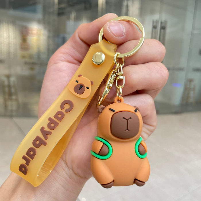 Wholesale Cute Capybara Silicone Keychain JDC-KC-YaoP001