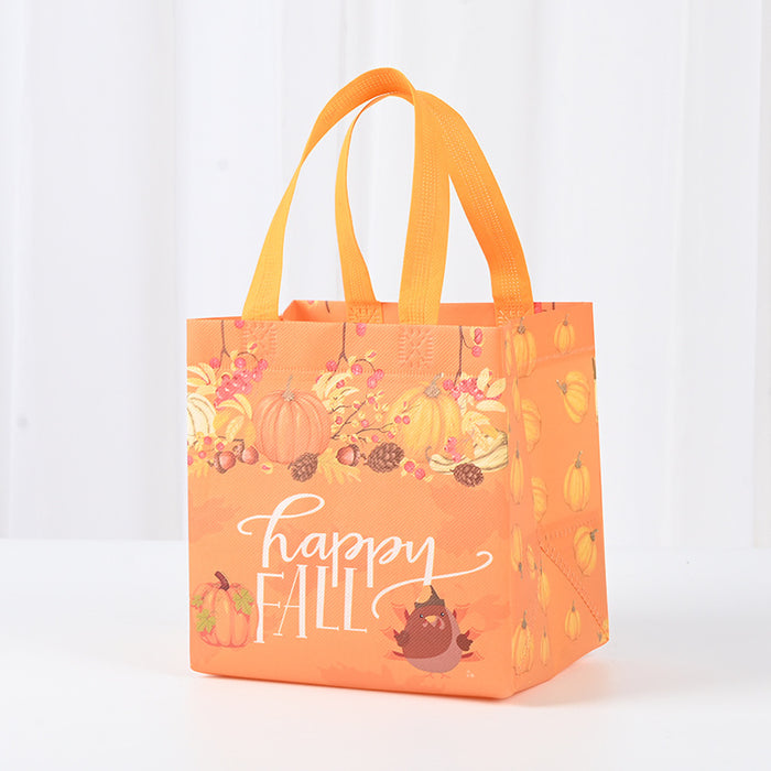 Wholesale Autumn Leaves Non-woven Bag Wholesale Christmas Halloween Cartoon Coated Portable Foldable Clothing Shopping Bag JDC-GB-XJ009