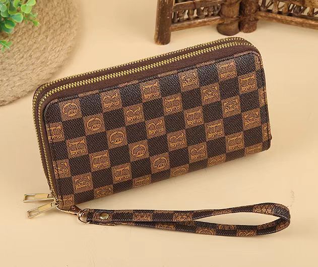 Wholesale Large Capacity Double Zipper PU Wallet JDC-WT-HNG004