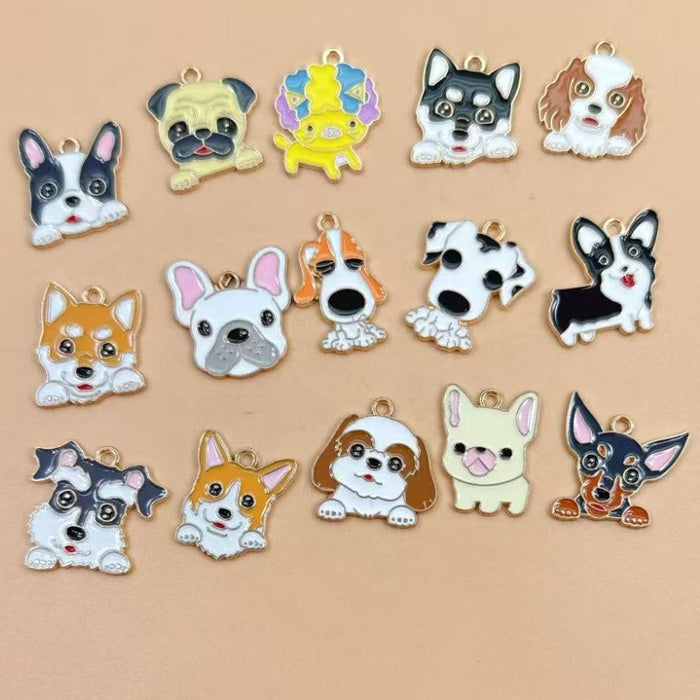 Wholesale 10pcs Cute Cartoon Dog DIY Accessories,  Charms,  Headwear,  Necklace,  Earrings Pendant