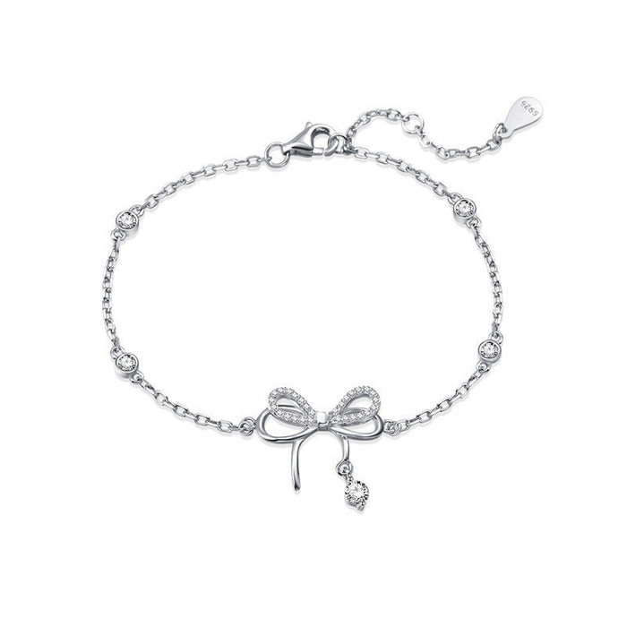 Wholesale Jewelry bow necklace white copper versatile niche bracelet wholesale