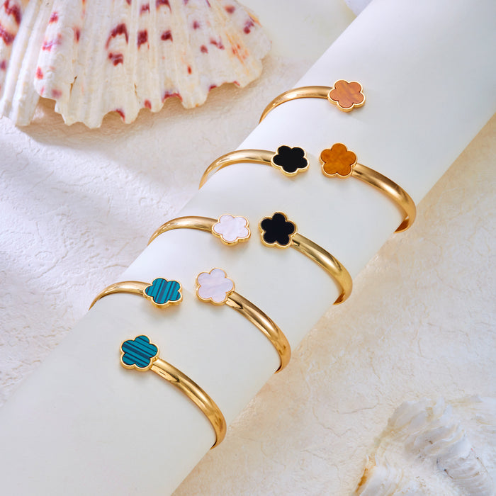 Wholesale Flower arm bracelet simple and versatile elegant temperament women' s hand jewelry open adjustable arm ring
