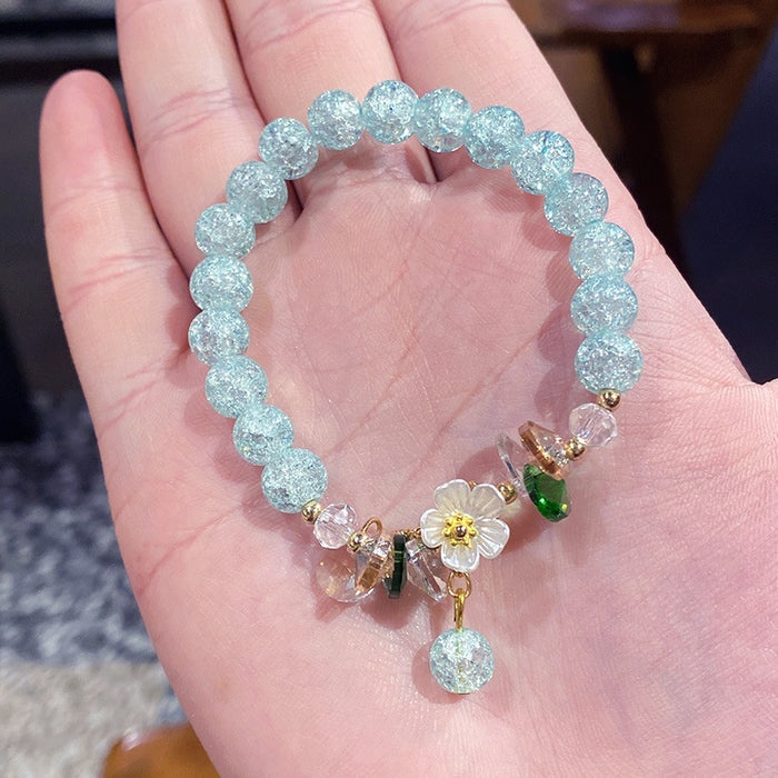 Wholesale Electroplated Glass Glaze Butterfly Ice Crack Bow Beaded Bracelet