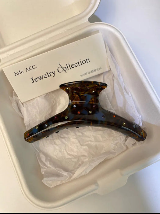 Wholesale Diamond studded solid color grip clip, simple temperament, back of the head hair clip, versatile shark clip