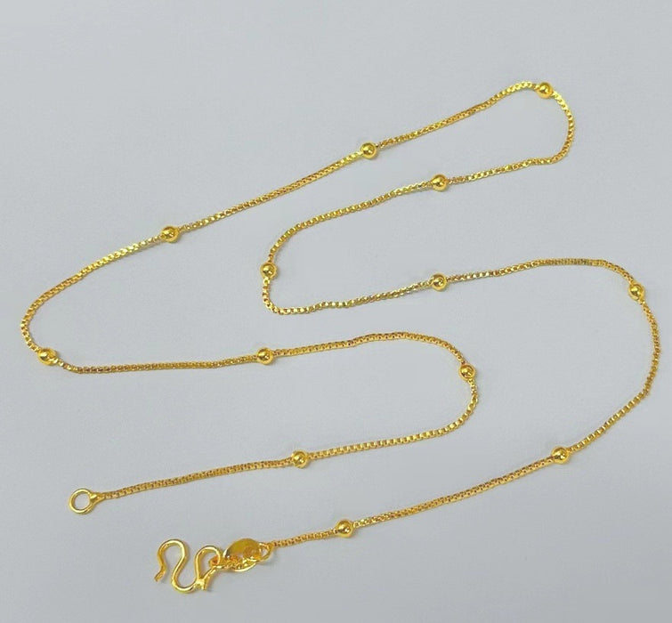 Wholesale Gold plated necklace, snake bone chain, box chain, water ripple collarbone chain, fashionable and versatile necklace