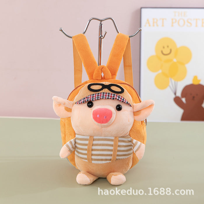 Wholesale Plush small backpack kindergarten school bag cartoon cute girl boy plush backpack