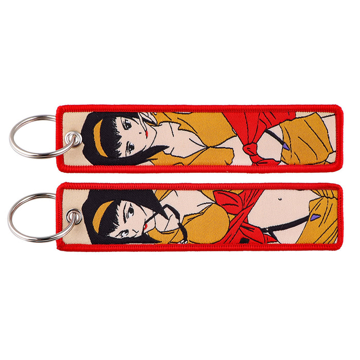 Wholesale Anime Style Cloth Keychain Woven Label Pendant Trendy Bag Charm Car Key Accessory For Everyday Use