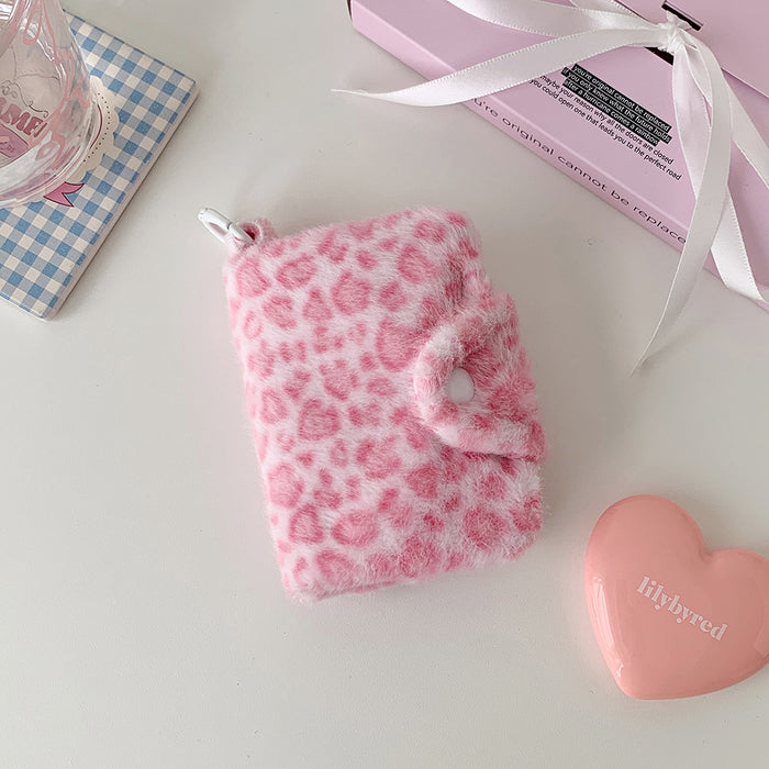 Wholesale Leopard-Print Plush Snap Coin Wallet