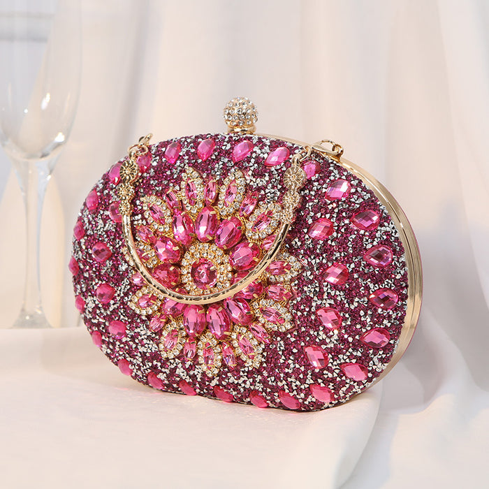 Wholesale Handbag Alloy Flower Diamond Inlaid Banquet Bag JDC-HB-MM003