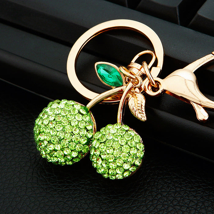 Wholesale Diamond studded car keychain pendant, metal keychain ring, cute and creative