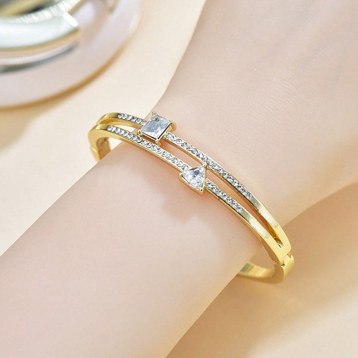 Wholesale Geometric Square Diamond Inlaid Bracelet Jewelry Bracelet Simple Jewelry