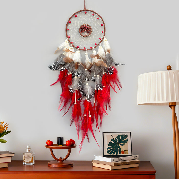 Wholesale Crystal Feather Dreamcatcher Handmade Tree of Life Room Decor MOQ≥2