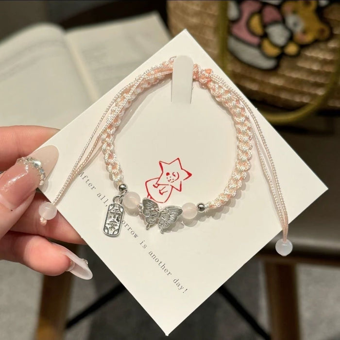 Wholesale Alloy Cute Butterfly Hand Rope Couple's Bracelet Simple Bracelet
