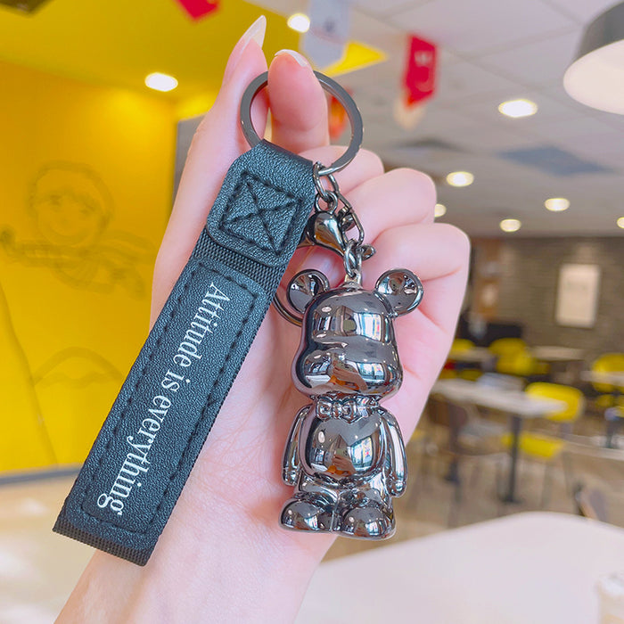 Wholesale Electroplating  bear schoolbag pendant small gift keychain accessories car key chain net red envelope bag ornaments