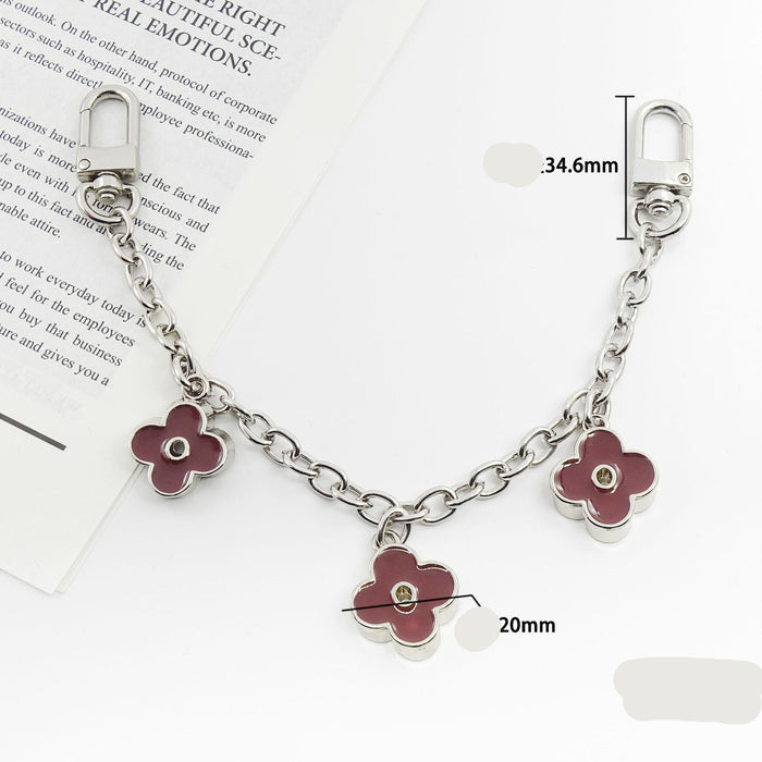 Wholesale Metal four-leaf clover extension chain metal keychain