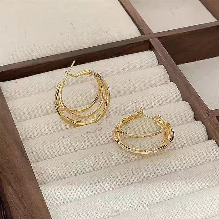 Wholesale  silver Ear Ring  Temperament Multi-layer C- shaped Earrings Earrings for Women