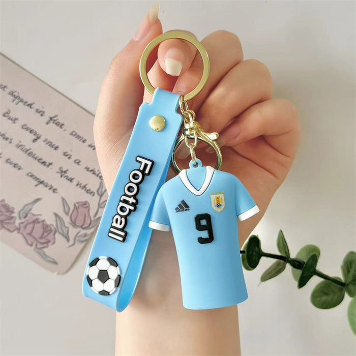 Wholesale jugador de fútbol Jersey Silicone Doll Llavero JDC-KC-HaoXi002