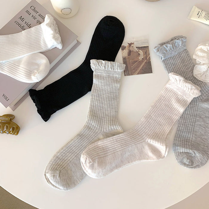 Wholesale Socks with thin midsole, vertical stripes, mesh, breathable bubbles, ribbed mouth, fashionable stacking socks