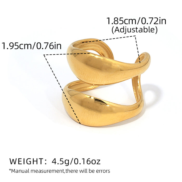 Wholesale Stainless Steel Plated 18K Gold Geometric Open Ring Jewelry Rings