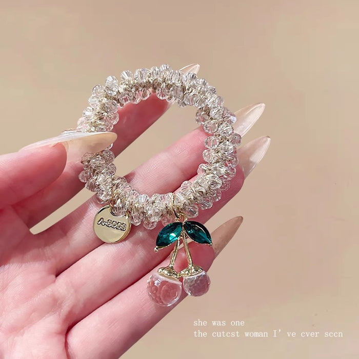 Wholesale Water Diamond Colored Crystal Bracelet Dual purpose Hair Ring Head Rope Hair Rope Leather Tie Ponytail Headpiece