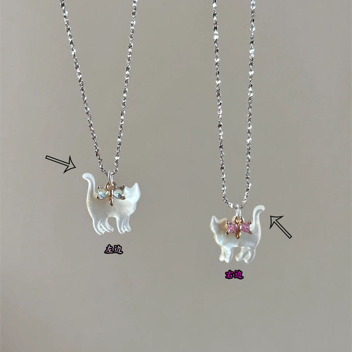Wholesale Love bow cat necklace exquisite niche collarbone chain new necklace