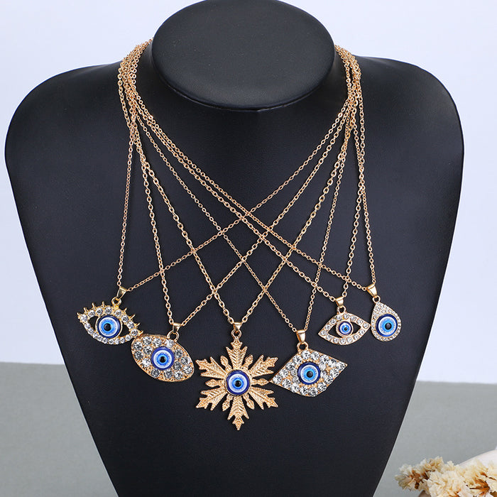 Wholesale New Multi layer Devil's Eye Pendant Fashionable Exaggerated Trendy Eye Accessories