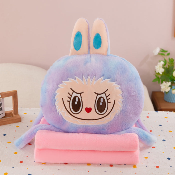 Wholesale Cute Cartoon Colorful Pillow Quilt Hand Warm Three-in-One Air Conditioning Blanket Doll Birthday Gift Doll