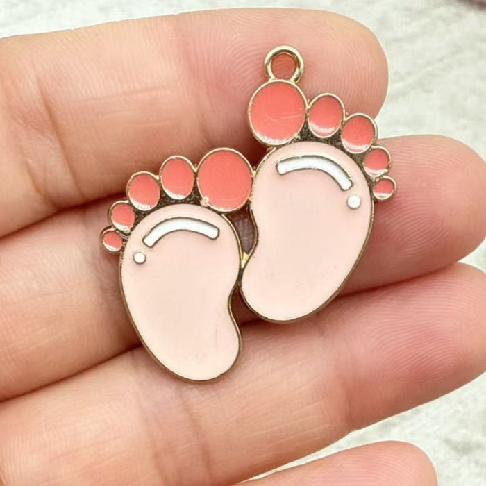 Wholesale 10pcs Baby clothes,  baby bottle,  little feet DIY alloy oil drop earrings,  pendant keychain