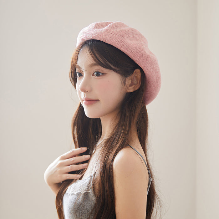 Wholesale Hollow out beret, breathable woven bud hat, sweet and versatile artist hat