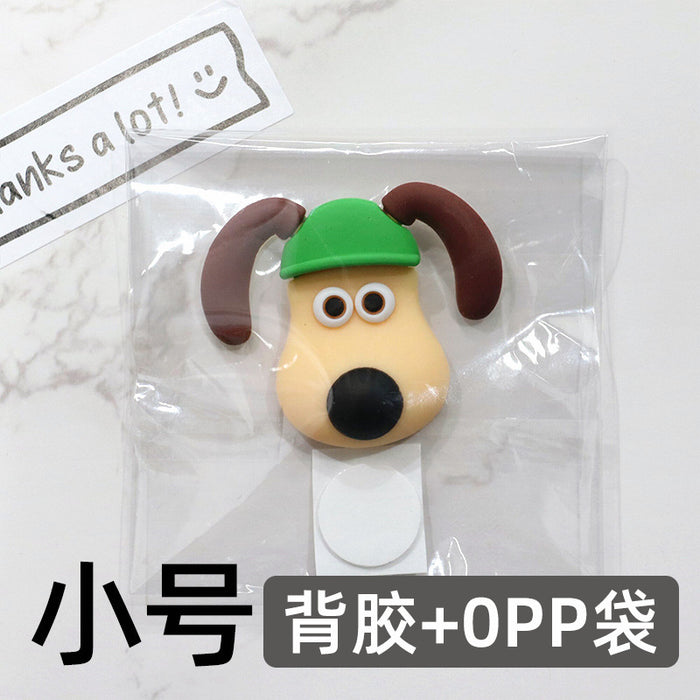 Wholesale 5pcs Cartoon Soft Rubber  Accessories Mobile Phone Shell Patch Hole Shoes Mouthwash Cup Three-dimensional Sticker  Puppy