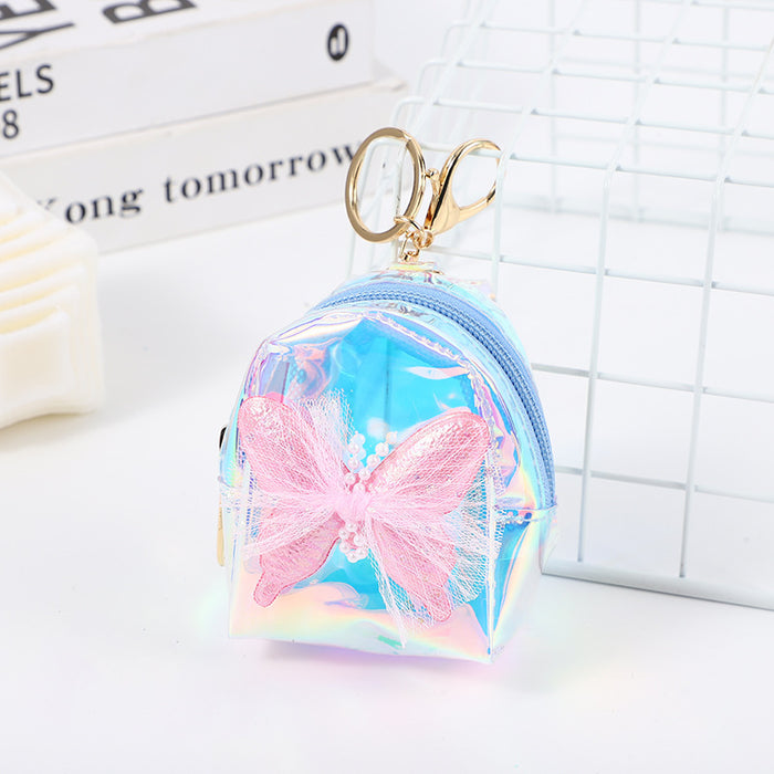 Wholesale PVC Lace Butterfly Coin Purse Keychain Pink Street Trend Pouch For Lipstick And Earphones Everyday Fashion Accessory