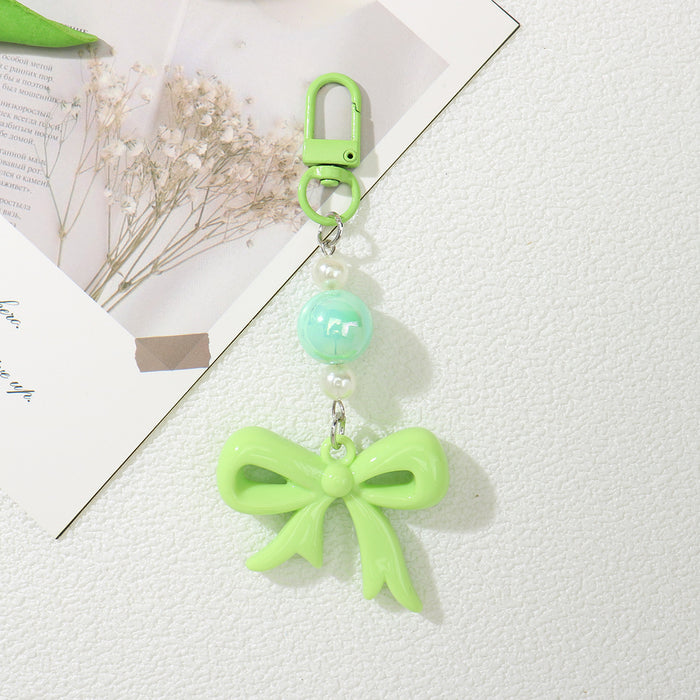 Wholesale Sweet Style Acrylic Bow Bag Charm - Red Decorative Gift Accessory MOQ≥2