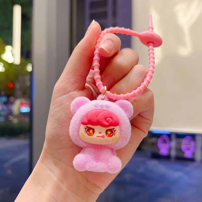Wholesale Flocked  Keychain  Big Cousin Doll Pendant Accessory Exquisite Ornament Desktop Decoration Gift