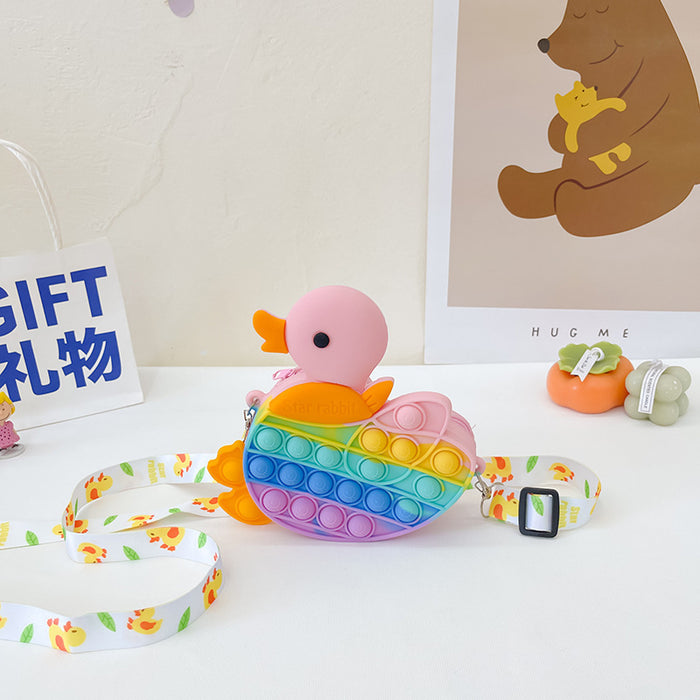 Wholesale Chic Cartoon Duck Silicone Crossbody Bag Purse